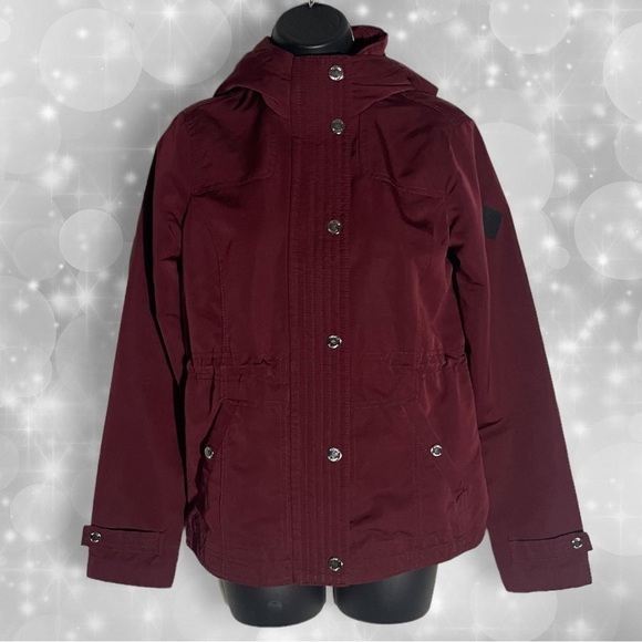 Hollister Cozy Faux Fur Lined Burgundy Mid-weight Jacket Size Extra Small - Picture 3 of 16